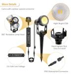 ECOWHO Garden Spotlights Mains, 21m Extendable Outdoor Spike Lights 12V LED Pathway Lighting IP65 Waterproof Electric Garden Uplighter for Path Yard Patio (18W 6-Packs Warm White), Wall/Spike Mounted