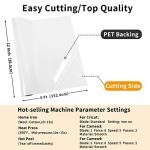 IModeur White Heat Transfer Vinyl — 30.5 x 152.5 cm(12'' x 5 Ft) Iron on Vinyl for Fabric, PET Backing White Vinyl for T-Shirts, Clothes, Hats, Bags and Other Textiles, HTV Vinyl Roll Easy to Weed