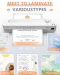 Laminator A3 Laminator Machine with Laminating Pouches for A3/A4/A5/A6, Fast Warm-up, Built-in Cutter and Corner Rounder for Home Office School Use