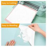 IModeur White Heat Transfer Vinyl — 30.5 x 152.5 cm(12'' x 5 Ft) Iron on Vinyl for Fabric, PET Backing White Vinyl for T-Shirts, Clothes, Hats, Bags and Other Textiles, HTV Vinyl Roll Easy to Weed