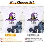 IModeur White Heat Transfer Vinyl — 30.5 x 152.5 cm(12'' x 5 Ft) Iron on Vinyl for Fabric, PET Backing White Vinyl for T-Shirts, Clothes, Hats, Bags and Other Textiles, HTV Vinyl Roll Easy to Weed