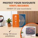 SPINCARE 50x 12 Inch UV Protection Outer Vinyl Record Sleeves | Density Single & Double Album LP Protective Sleeve | Strong Polyethylene Archival Plastic Vinyl Record Storage Covers