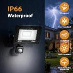 vighep 30W Security Lights Outdoor Motion Sensor, 3000LM LED Floodlight IP66 Waterproof, 6500K Cold White Outside Light Mains Powered for Garage, Garden, Backyard-2 Pack