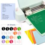 VINYL FROG Permanent Adhesive Vinyl Bundle 20 Pack Glossy Permanent Vinyl Sheets 12''x12''Craft Vinyl with Tansfer Tape for Sign Letter Home Decoration