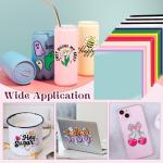 VINYL FROG Permanent Adhesive Vinyl Bundle 20 Pack Glossy Permanent Vinyl Sheets 12''x12''Craft Vinyl with Tansfer Tape for Sign Letter Home Decoration