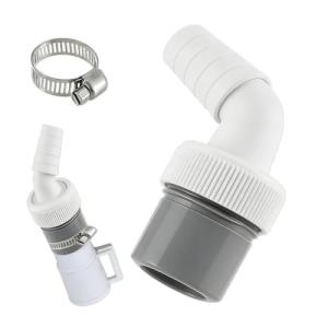 Washing Machine Drain Adapter – DN40 Waste Pipe Connector with Hose Clamp – 19 to 24 mm Inlet for Washing Machine Hose, Dishwasher or Dryer Drain (Grey)