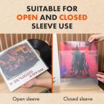 SPINCARE 50x 12 Inch UV Protection Outer Vinyl Record Sleeves | Density Single & Double Album LP Protective Sleeve | Strong Polyethylene Archival Plastic Vinyl Record Storage Covers