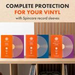 SPINCARE 50x 12 Inch UV Protection Outer Vinyl Record Sleeves | Density Single & Double Album LP Protective Sleeve | Strong Polyethylene Archival Plastic Vinyl Record Storage Covers