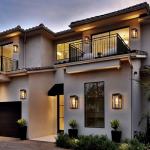 HARPER LIVING Outdoor Wall Lights Lantern Mains Powered, IP65 Weatherproof Black Aluminum, E27 Socket Outside Wall Lamp with Clear Shade, Security Lights for Porch Front Door Garden Patio, Rectangle