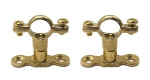 Greened House Brass Munsen Pipe Ring Clip & Backplate 15mm - Available in Packs of 2
