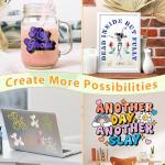 VINYL FROG Permanent Adhesive Vinyl Bundle 40 Pack Adhesive Vinyl Sheets 12''x12'' Permanent Vinyl for Cups, Decals, DIY Craft Projects