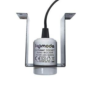 Komodo Ceramic Lamp Fixture and Mounting Bracket for Reptile Enclosures Durable Mountable Heat Resistant Basking Light Bulb Indoor Habitat Lighting