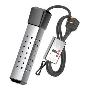 2500 W Water Heater, Portable Electric Water Heater with 304 Stainless Steel Lid and Thermostat, Automatic Shut-Off