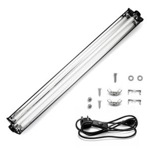 GreenWhim T5 UVB 24W Reptile Light Fixture Combo Kit 10.0 UVB Lighting Bulb & Hood 22inch UVA/UVB Desert Lamp for Reptiles, Terrarium Hood Bearded Dragon, Gecko, Tortoise, Lizard