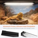 GreenWhim T5 UVB 24W Reptile Light Fixture Combo Kit 10.0 UVB Lighting Bulb & Hood 22inch UVA/UVB Desert Lamp for Reptiles, Terrarium Hood Bearded Dragon, Gecko, Tortoise, Lizard