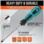 10pcs Screwdriver Set,Heavy Duty Chrome Vanadium Steel Made,Magnetic Screwdriver with 5 Cross& 5 Flat Head,Durable Hand Tools in Carry Bag