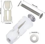 2pcs Toilet Seat Fittings and Fixtures Toilet Lid Screws Stainless Steel Top Fixing Hinges Screws Expanding Nylon Nuts White Fixing Bolt for Toilet Covers Blind Hole Fitting WC Replacement Kit