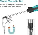 10pcs Screwdriver Set,Heavy Duty Chrome Vanadium Steel Made,Magnetic Screwdriver with 5 Cross& 5 Flat Head,Durable Hand Tools in Carry Bag