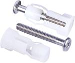 2pcs Toilet Seat Fittings and Fixtures Toilet Lid Screws Stainless Steel Top Fixing Hinges Screws Expanding Nylon Nuts White Fixing Bolt for Toilet Covers Blind Hole Fitting WC Replacement Kit