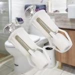 2pcs Toilet Seat Fittings and Fixtures Toilet Lid Screws Stainless Steel Top Fixing Hinges Screws Expanding Nylon Nuts White Fixing Bolt for Toilet Covers Blind Hole Fitting WC Replacement Kit