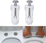 2pcs Toilet Seat Fittings and Fixtures Toilet Lid Screws Stainless Steel Top Fixing Hinges Screws Expanding Nylon Nuts White Fixing Bolt for Toilet Covers Blind Hole Fitting WC Replacement Kit
