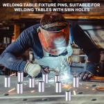 10pcs Welding Table Fixture Pins Stop, 1.5x1x5/8in Welding Table Accessories Aluminum Alloy Fixture Positioning Pins Fixturing Kit for Portable Welding Table Alignment Pins