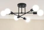 Dellemade Ceiling Light, 6-Lights Chandeliers Black Ceiling Light Fixture for Living Room,Bedroom,Kitchen (Black)