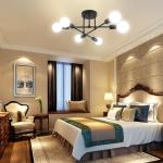 Dellemade Ceiling Light, 6-Lights Chandeliers Black Ceiling Light Fixture for Living Room,Bedroom,Kitchen (Black)