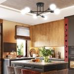 Dellemade Ceiling Light, 6-Lights Chandeliers Black Ceiling Light Fixture for Living Room,Bedroom,Kitchen (Black)