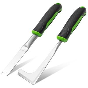 Shark-Tuff 2-Piece Weed Remover Tool Set for Patio & Garden - Heavy Duty Weeding Tool for Block Paving, Cracks & Driveways - Weed Puller Gardening Tool For Removing Moss & Dandelion