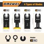 50PCS Titanium Multi Tool Blades,Universal Oscillating Multitool Blades for Wood Plastics Metal Cutting,Quick Release Oscillating Tool Accessories Compatible with Dewalt Milwaukee Ryobi Rockwell