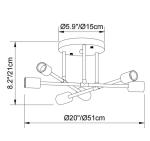 Dellemade Ceiling Light, 6-Lights Chandeliers Black Ceiling Light Fixture for Living Room,Bedroom,Kitchen (Black)