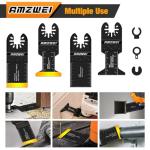 50PCS Titanium Multi Tool Blades,Universal Oscillating Multitool Blades for Wood Plastics Metal Cutting,Quick Release Oscillating Tool Accessories Compatible with Dewalt Milwaukee Ryobi Rockwell