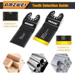 50PCS Titanium Multi Tool Blades,Universal Oscillating Multitool Blades for Wood Plastics Metal Cutting,Quick Release Oscillating Tool Accessories Compatible with Dewalt Milwaukee Ryobi Rockwell