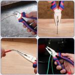 WORKPRO 3-Piece Pliers Set, 160mm Long Nose, 160mm Diagonal Cutting, 180mm Combination, Soft Grip, Blue, Red, Carbon Steel, for DIY Household Repair