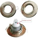 4-Piece Brushed MR11 Light Kit with 50mm 60mm Hole Recessed GU4 Satin Face Down Light Fixture Shell Accessories(White Face)