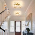 EIDISUNY Modern LED Ceiling Light, 30W Gold Ceiling Lights Fixture, Modern Ceiling Lights LED for Living Room Bedroom Corridor Aisle Hallway Balcony Garages Indoor Ceiling Lamp (Warm Light 3000K)