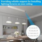 AUAUY 4PCS Chandelier Bracket, 80mm Ceiling Light Plate Kit with Screw Washer Nut Rubber Stopper Expansion Tube, Ceiling Light Fixture Bracket for Home Office Install Various Types of Lights