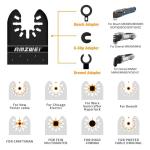 50PCS Titanium Multi Tool Blades,Universal Oscillating Multitool Blades for Wood Plastics Metal Cutting,Quick Release Oscillating Tool Accessories Compatible with Dewalt Milwaukee Ryobi Rockwell