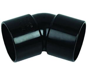40mm (43mm) Black Solvent Waste Pipe 135 Degree Bend - Bag of 2
