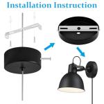 AUAUY 4PCS Chandelier Bracket, 80mm Ceiling Light Plate Kit with Screw Washer Nut Rubber Stopper Expansion Tube, Ceiling Light Fixture Bracket for Home Office Install Various Types of Lights