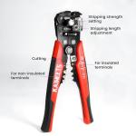 KAIWEETS Wire Strippers Electrical, 3 in 1 Wire Cutters, Electrical Tools Terminal Crimper for Electricians, Circuit, Distribution Box Repair, AWG 10-22, Pressure Adjust Rotary Switch, SK5 Cutter