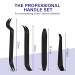 flintronic 4PCS Trim Removal Tool, Car Trim Removal kit, Tool Kit for Car Radio Door Dashboard Install, Plastic Pry tool, Automotive Panel Dash Interior Accessories, Repair Mechanic Bar Scraper, Black