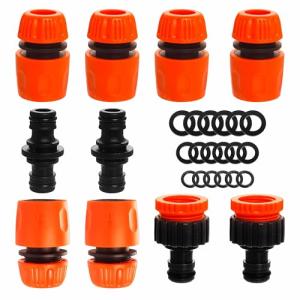 ZSYIULIA 10Pack Garden Hose Connectors and Fittings Set,6 Quick Snap Connector,2 Hose Tap Connector 1/2 Inch and3/4 Inch Size 2-in-1,2 Double Male Hose Connectors,Hose Pipe Connectors for Outside Tap