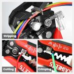 KAIWEETS Wire Strippers Electrical, 3 in 1 Wire Cutters, Electrical Tools Terminal Crimper for Electricians, Circuit, Distribution Box Repair, AWG 10-22, Pressure Adjust Rotary Switch, SK5 Cutter