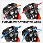 KAIWEETS Wire Strippers Electrical, 3 in 1 Wire Cutters, Electrical Tools Terminal Crimper for Electricians, Circuit, Distribution Box Repair, AWG 10-22, Pressure Adjust Rotary Switch, SK5 Cutter