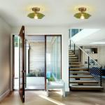 Dellemade Chandelier, Flush Mount Ceiling Light, Clear Glass Shade Light Fixture, 1 Light Lighting Fixture for Bedroom,Dining Room,Kitchen, Hallway (Green)