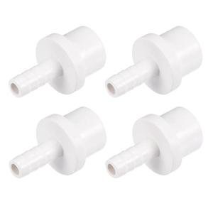 sourcing map PVC Pipe Fitting 8mm Barb OD 20mm Spigot Straight Tube Hose Connector, White Pack of 4