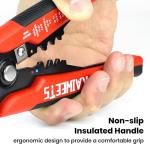 KAIWEETS Wire Strippers Electrical, 3 in 1 Wire Cutters, Electrical Tools Terminal Crimper for Electricians, Circuit, Distribution Box Repair, AWG 10-22, Pressure Adjust Rotary Switch, SK5 Cutter