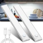 Under Cabinet Kitchen Lights Cupboard - LED Motion Sensor Light Indoor - 1100mAh Rechargeable Battery Operated - Wardrobe Strip Lighting Magnetic Stick Wireless USB Powered Shelf Stairs Counter Closet